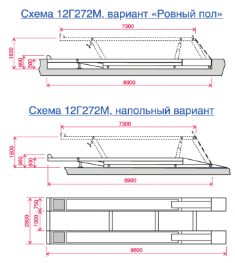 12Г272М Подъемник платформенный для грузовых автомобилей размеры