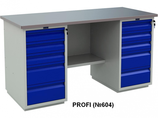 PROFI (№604) Верстак двухтумбовый 5 ящ./5 ящ. Промет