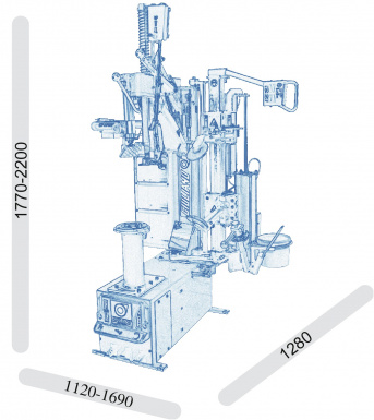 Шиномонтажный стенд Giuliano S121, АО ГАРО-Трейд габариты