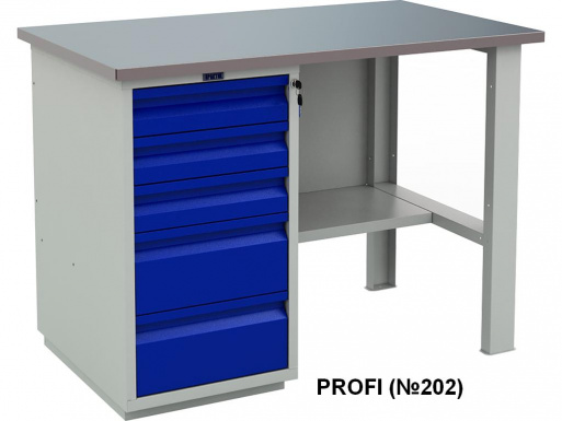 PROFI (№202) Верстак однотумбовый 5 ящ. Промет