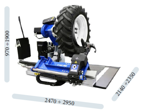 S560 Pro Giuliano Станок шиномонтажный до 47 (58) дюймов размеры