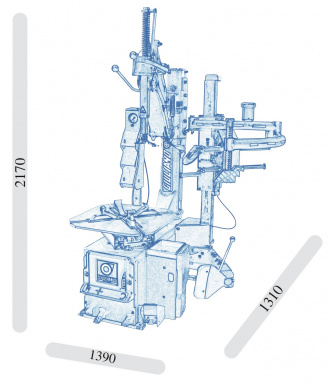 Шиномонтажный станок Giuliano S119 PRO АО ГАРО-Трейд габариты