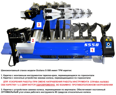 S558 шиномонтажный станок с тремя каретками