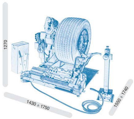 Размеры шиномонтажного станка s557 Giuliano