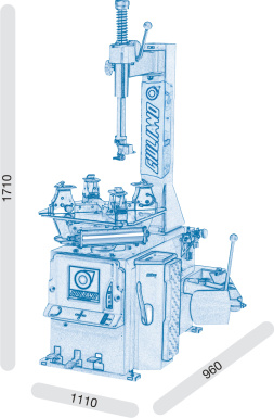 Шиномонтажный станок Giuliano S116 Bike АО ГАРО-Трейд габариты