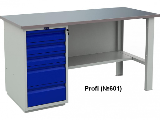 PROFI (№601) Верстак однотумбовый 5 ящ. Промет