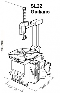 Шиномонтажный станок  SL 22 Giuliano — размеры