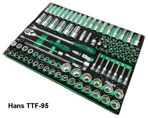 TTF-95 Hans ЛОЖЕМЕНТ ТОРЦЕВЫХ ГОЛОВОК И АКСЕССУАРОВ 96 ПРЕДМЕТОВ