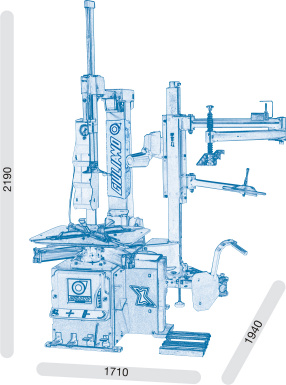 Шиномонтажый станок Giuliano SX234 АО ГАРО-Трейд габариты