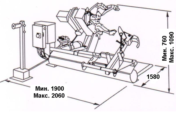 Грузовой шиномонтажный станок ШМГ-1Н ГАРО Размеры